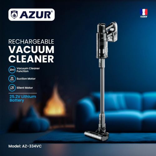 گچین مال  -  جارو شارژی AZUR مدل AZ-334VC - باتری 25.2 ولت، مکش 25Kpa و فیلتر چرخشی پیشرفته
